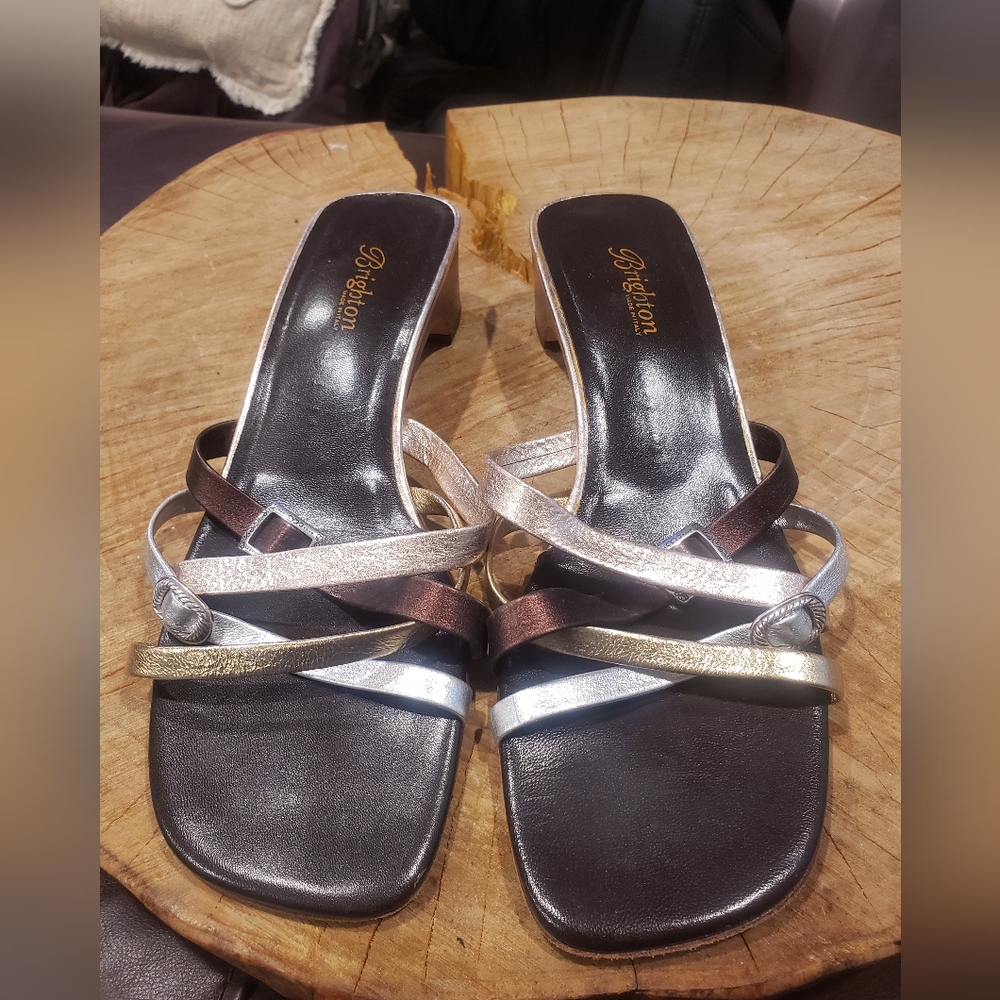 Brighton Women's Strappy Sandals - Gold, Silver, and Bronze~"Angie"
